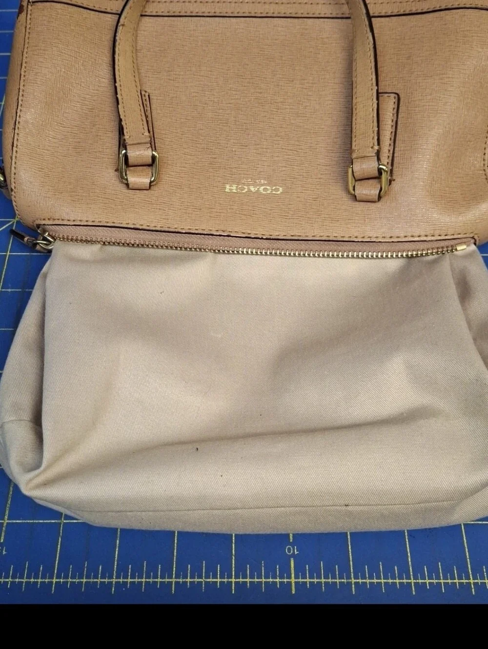 COACH Tan Leather Satchel Handbag 10x5.5x6 - Project